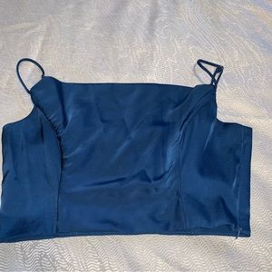Satin cowl neck corset top size S